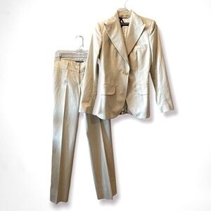 DOLCE & GABBANA Cream Suit Set Cotton Y2K